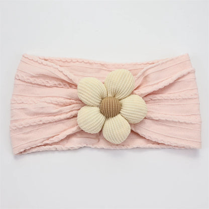 Newborn Baby Flower Nylon Headband For Girls Turban Style Hair Accessories