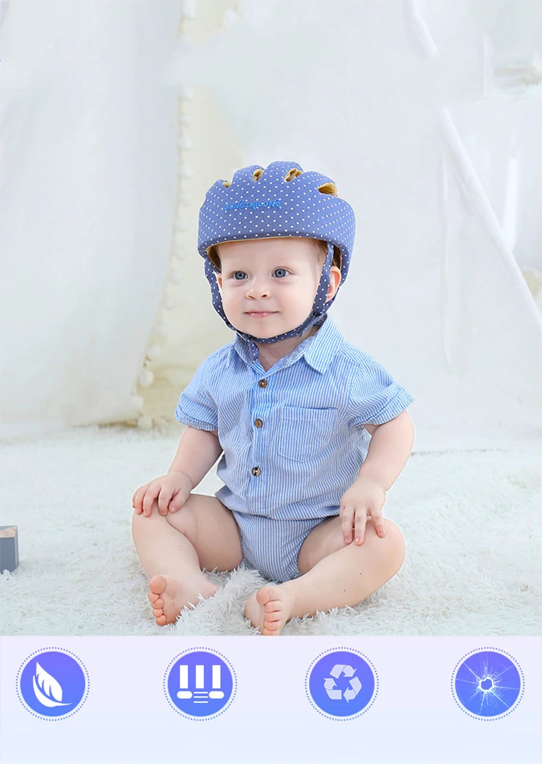 Adjustable Baby Anti Shock Helmet Cap For Newborn To 18 Months Head Protection