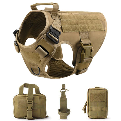 Military Tactical Dog Harness Vest And Leash Set For All Breeds Training