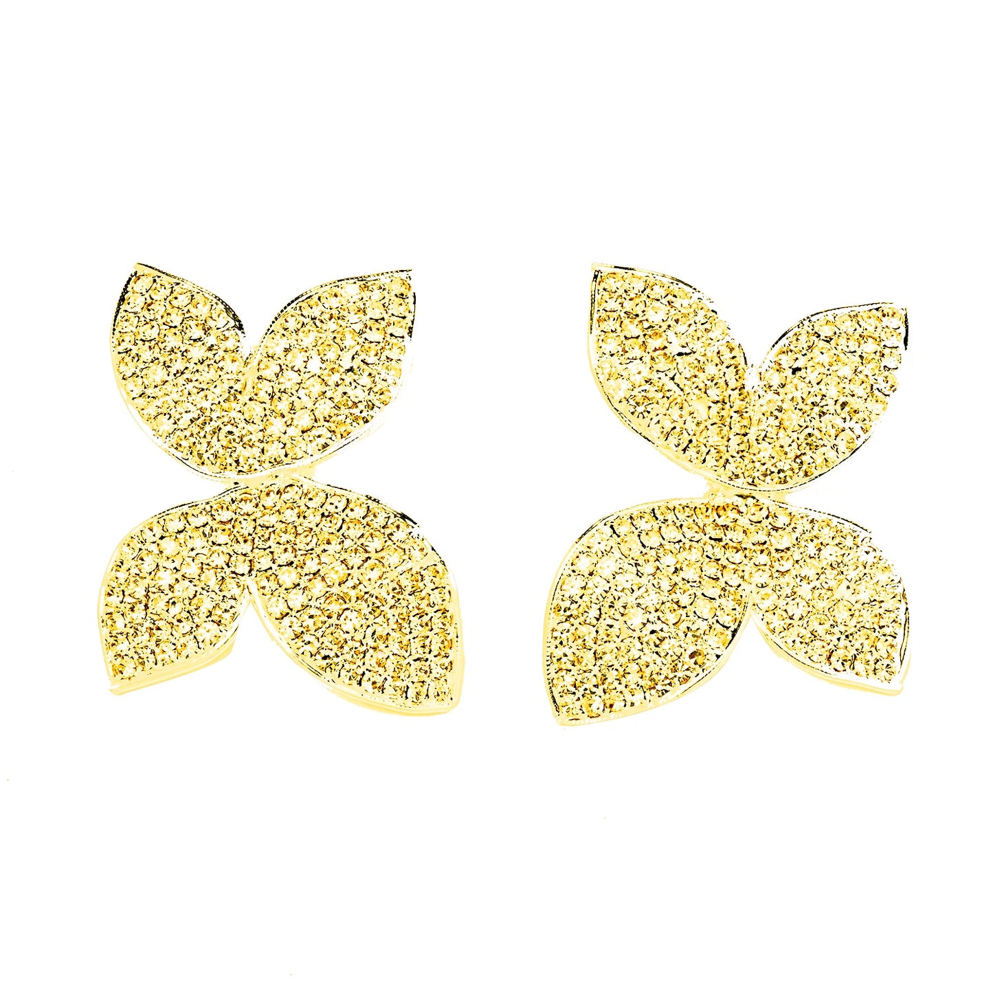 4 Piece Butterfly Flower Collar Necklace Earring Ring Set Rhinestone Jewelry For Women Bridal Open Choker Wedding