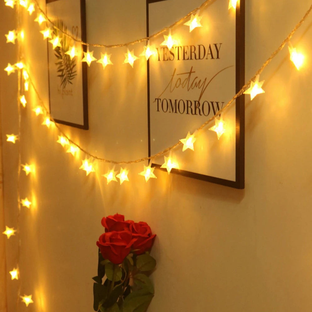 LED String Lights Outdoor Star Chain Lights Fairy Lights Christmas Decor