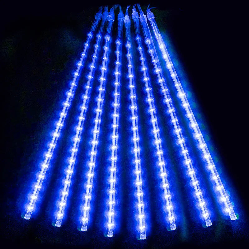 8 Tubes LED Meteor Shower Lights Outdoor Solar Fairy String Christmas Yard Decor