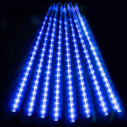 8 Tubes LED Meteor Shower Lights Outdoor Solar Fairy String Christmas Yard Decor