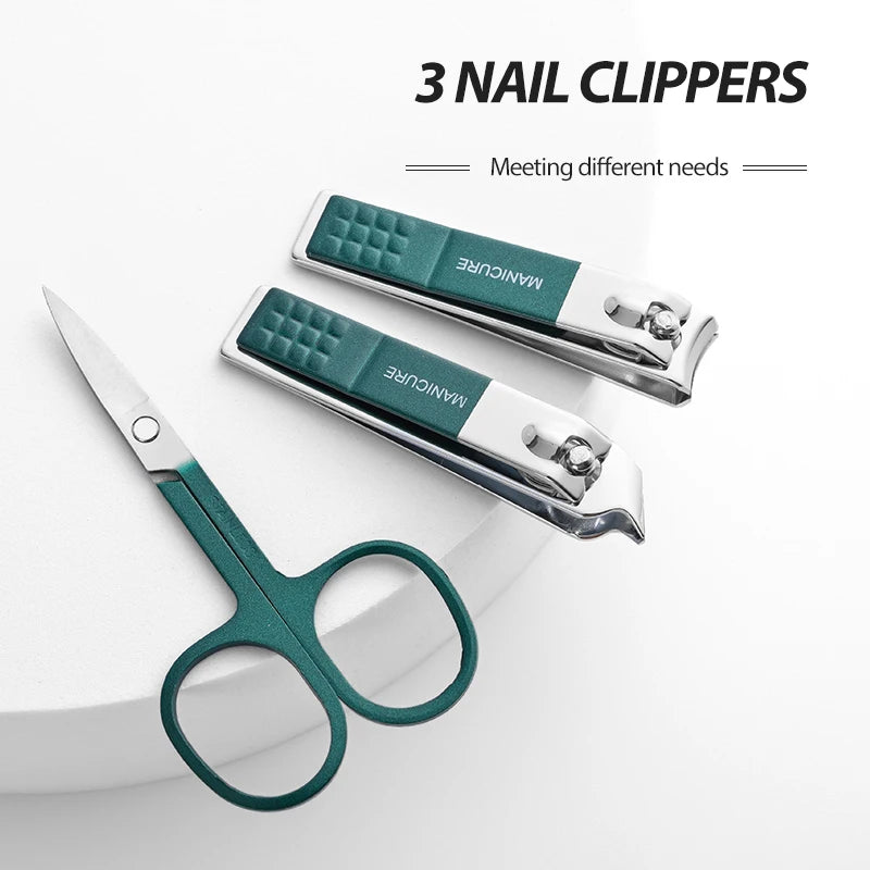 Stainless Steel Nail Clippers Set 6 Piece Portable Manicure Tools For Men Women High End Household