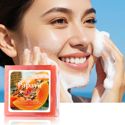 Papaya Extract Handmade Soap Whitening Coconut Goat Milk 100g Deep Cleansing