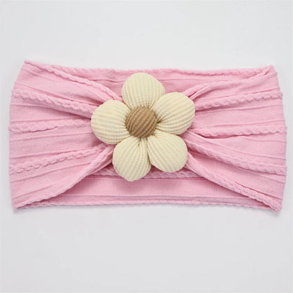Newborn Baby Flower Nylon Headband For Girls Turban Style Hair Accessories