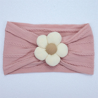 Newborn Baby Flower Nylon Headband For Girls Turban Style Hair Accessories