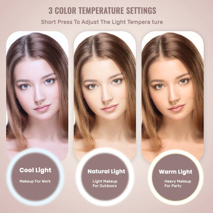 Travel Makeup Bag With LED Lighted Mirror Dividers Case