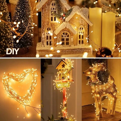 50 100 200 LED Firecracker Firefly Lights With Remote Waterproof String Lights