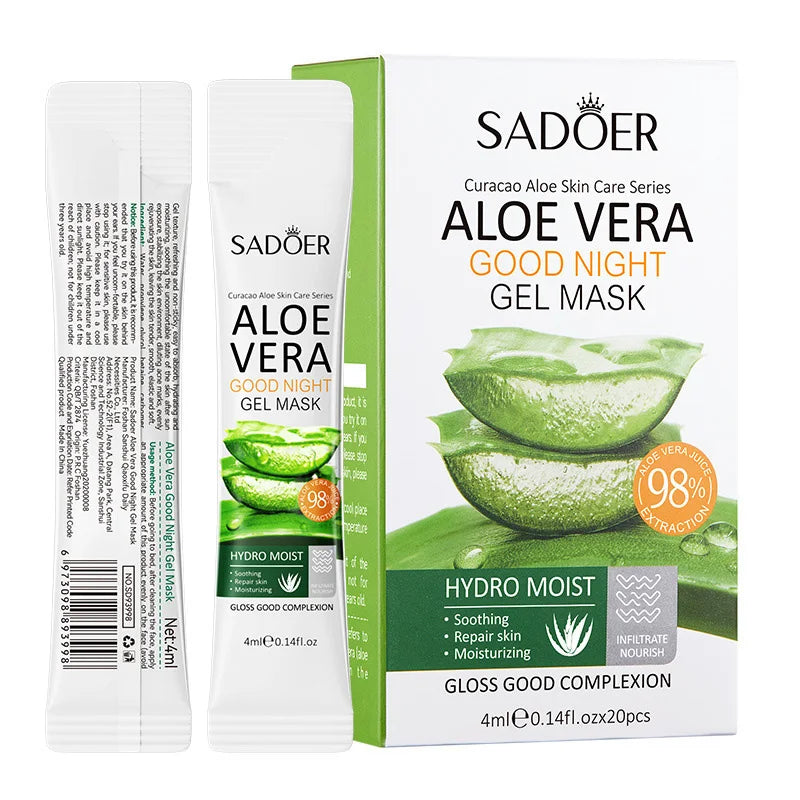 Sadoer Aloe Vera Sleeping Facial Masks 20 Pack Hydrating Moisturizing Anti Aging