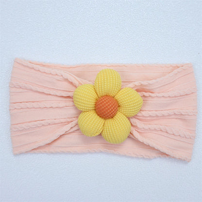 Newborn Baby Flower Nylon Headband For Girls Turban Style Hair Accessories