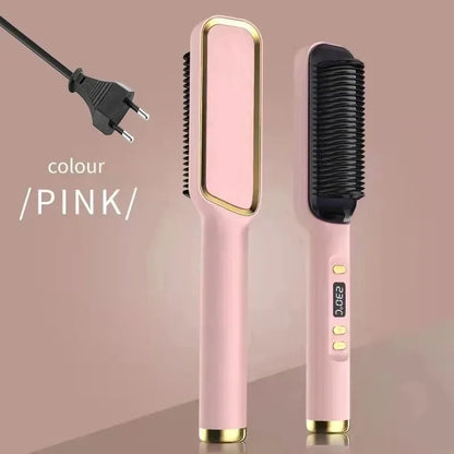Hair Straightener Brush Electric Hot Comb For Dry And Wet Hair Curly Styling