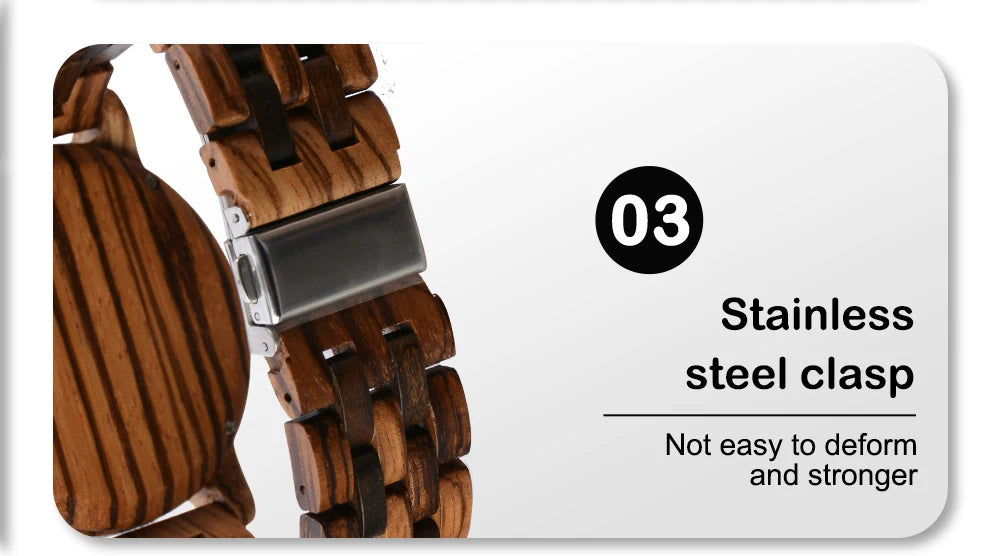 Wooden Mens Wristwatches Quartz Watch With Date And Week