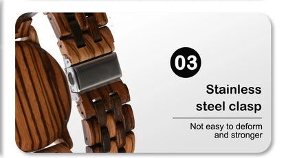 Wooden Mens Wristwatches Quartz Watch With Date And Week