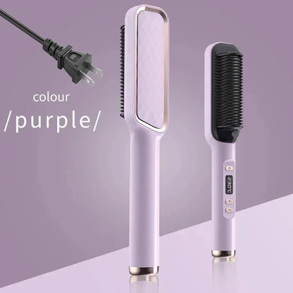 Hair Straightener Brush Electric Hot Comb For Dry And Wet Hair Curly Styling