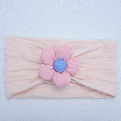 Newborn Baby Flower Nylon Headband For Girls Turban Style Hair Accessories
