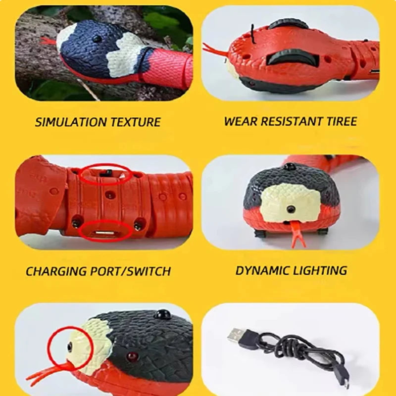 Automatic Cat Tease Toy USB Charging Snake Cat Toy For Pets