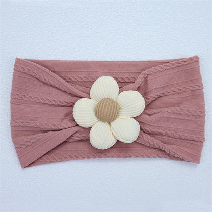 Newborn Baby Flower Nylon Headband For Girls Turban Style Hair Accessories