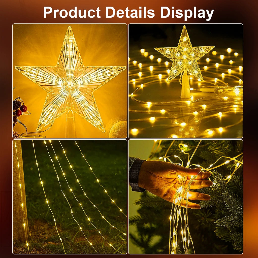 200 280 LED Star Waterfall Lights USB Powered With Remote Control 8 Modes