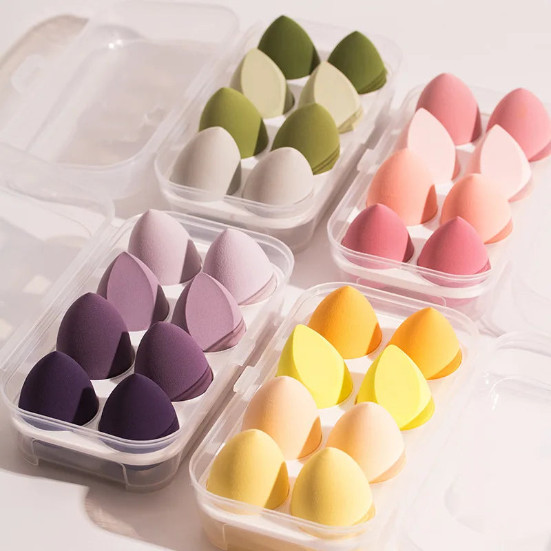 Hydrophilic Non Latex Water Drop Jelly Puff Dual Purpose Makeup Egg Set 8 Pieces