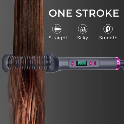 Hair Straightener Brush Electric Hot Comb For Dry And Wet Hair Curly Styling