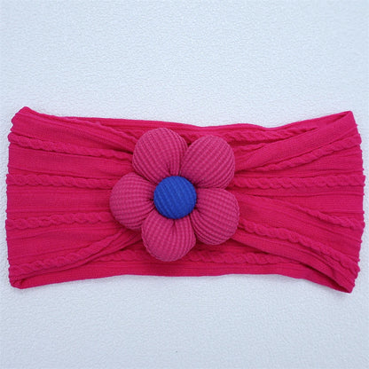Newborn Baby Flower Nylon Headband For Girls Turban Style Hair Accessories