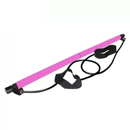 Portable Pilates Bar Kit With Resistance Band Foot Loop Yoga For Core Strength