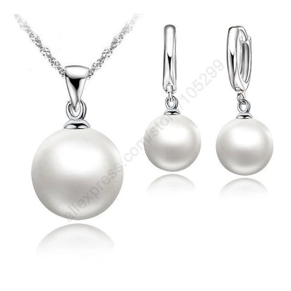 Genuine 925 Sterling Silver Bridal Jewelry Sets With Pearls For Women Girls Engagement Anniversary Gift Wholesale