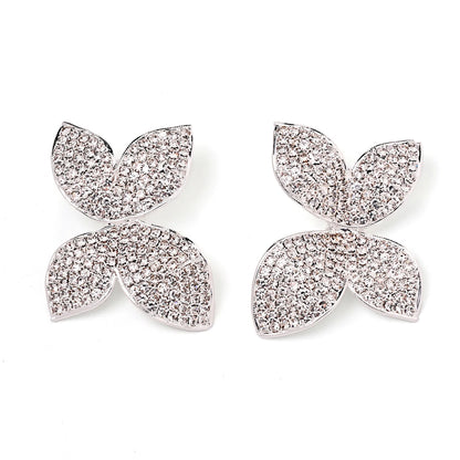 4 Piece Butterfly Flower Collar Necklace Earring Ring Set Rhinestone Jewelry For Women Bridal Open Choker Wedding