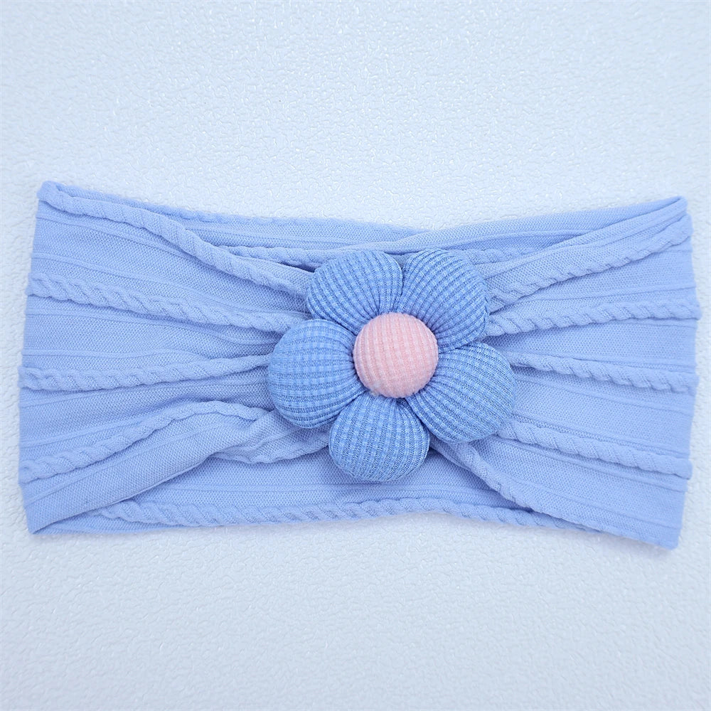 Newborn Baby Flower Nylon Headband For Girls Turban Style Hair Accessories