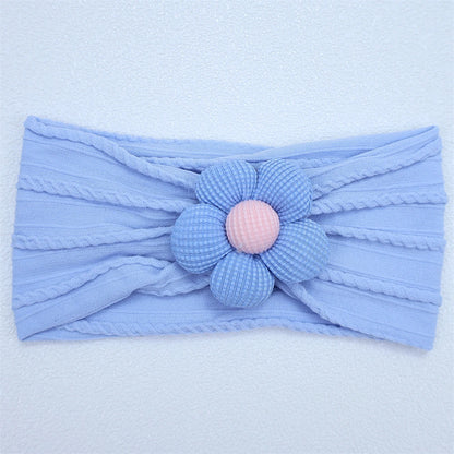 Newborn Baby Flower Nylon Headband For Girls Turban Style Hair Accessories
