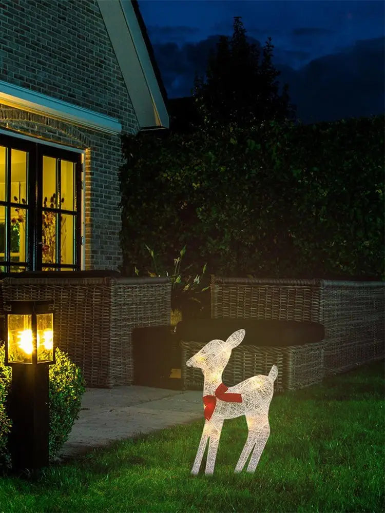 Led Light Iron Art Elk Deer Lighted Christmas Glow Reindeer Xmas Garden Decor