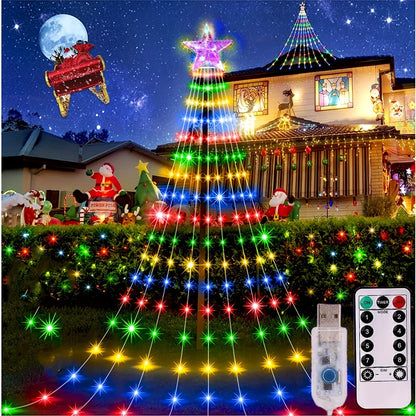 200 280 LED Star Waterfall Lights USB Powered With Remote Control 8 Modes
