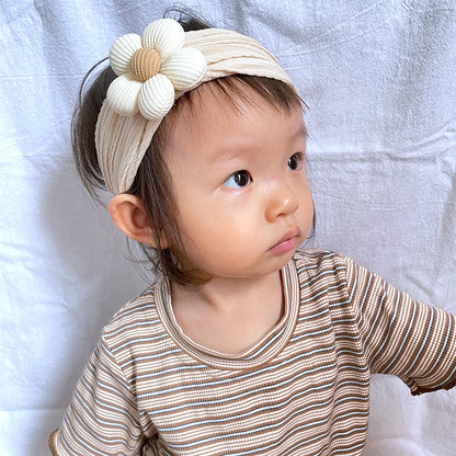 Newborn Baby Flower Nylon Headband For Girls Turban Style Hair Accessories
