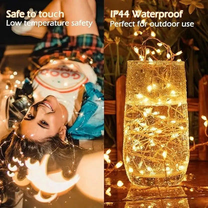 50 100 200 LED Firecracker Firefly Lights With Remote Waterproof String Lights