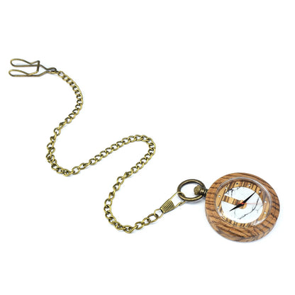 Customized Wooden Pocket Watch Bamboo Quartz Analog