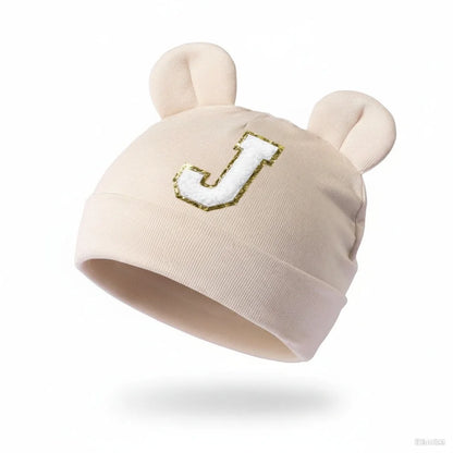 Children Warm Knitted Hat Baby Pink Lettered Unisex Soft Indoor Outdoor