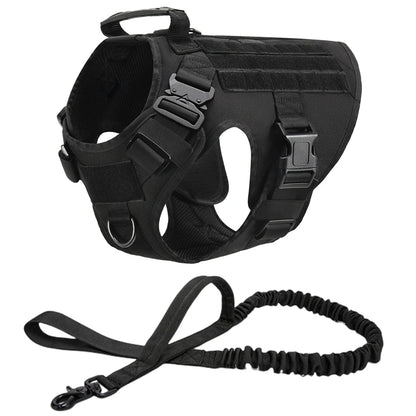 Military Tactical Dog Harness Vest And Leash Set For All Breeds Training