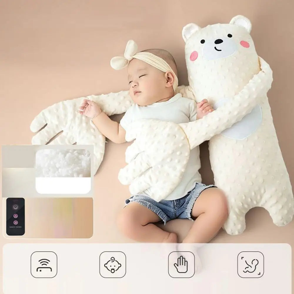 Remote Control Electric Bear Shaped Plush Baby Sleep Toy Sleep Aid Pillow