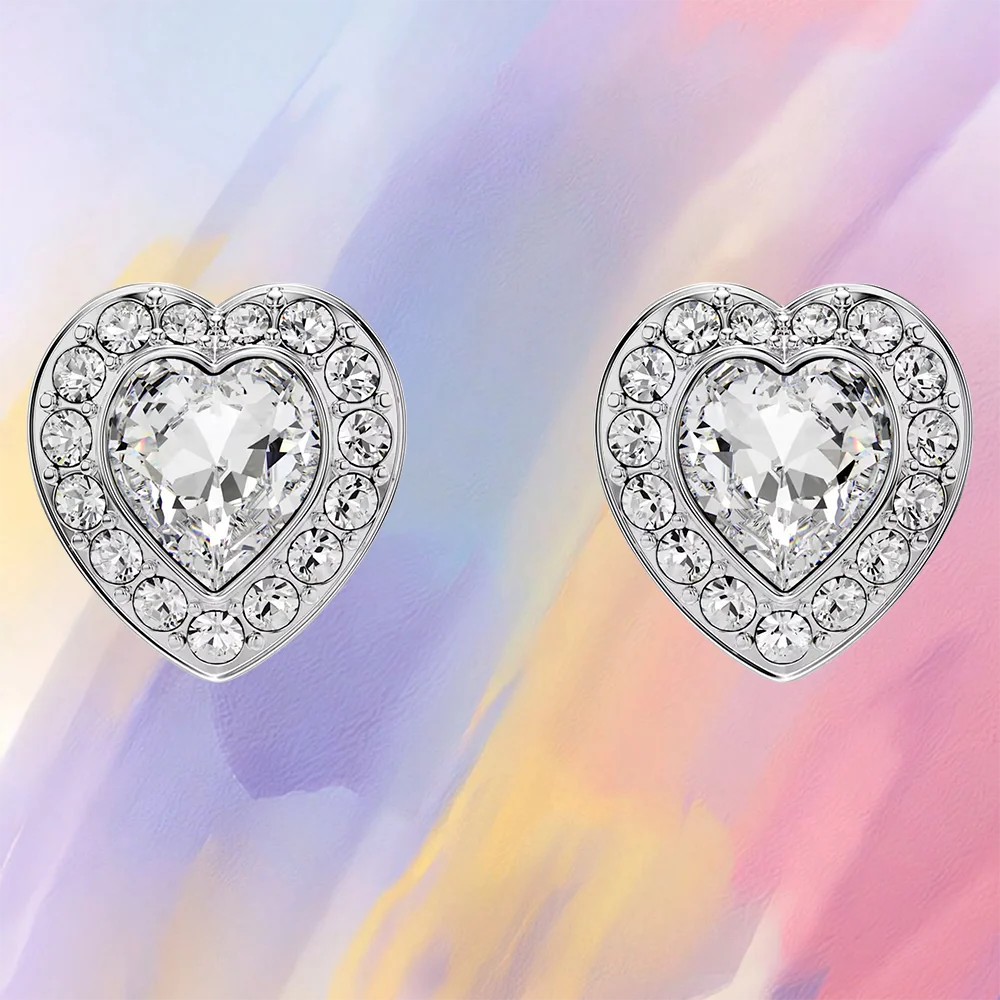 Elegant Heart Shaped Jewelry Set Necklace Earrings Bracelet With Zircon Stones And Pearls For Special Occasions