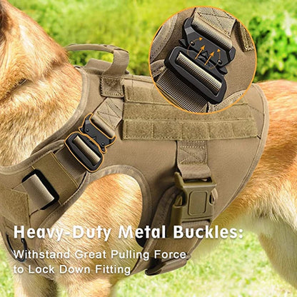 Military Tactical Dog Harness Vest And Leash Set For All Breeds Training