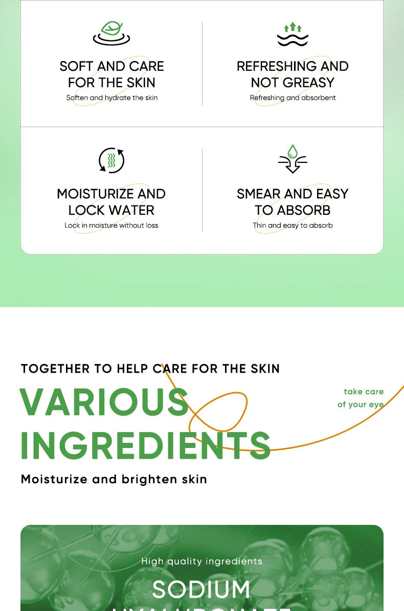 SADOER Aloe Vera Eye Cream For Dark Circles And Puffiness Moisturizing