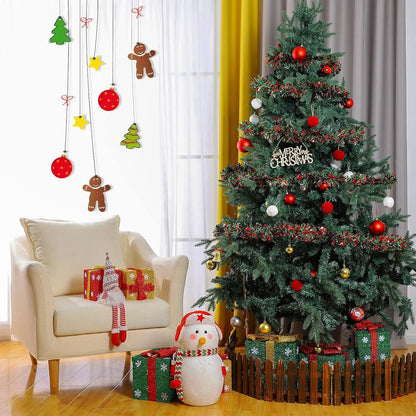 Christmas Tinsel Garlands 50M Red Green Decoration for Bar Tops Wreath Tree