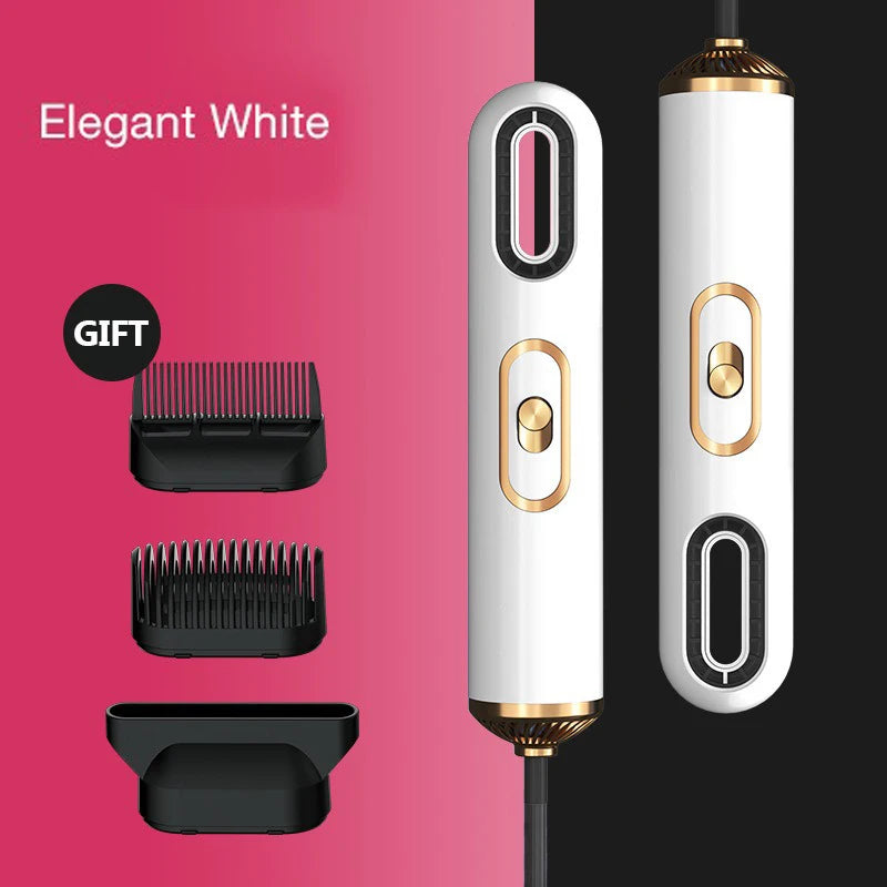 Mini 3-In-1 Electric Hair Dryer Curling Comb Volumizer Hair Brush Nozzle