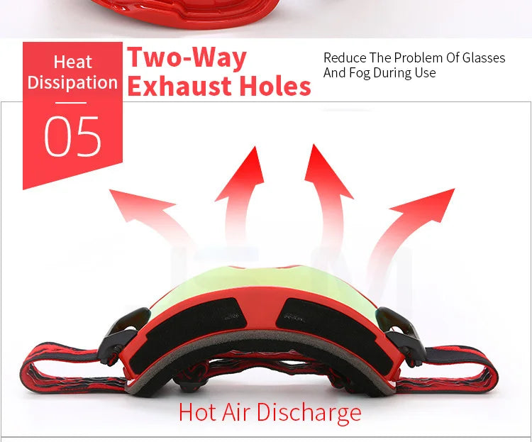 JSJM Double Layer Anti Fog Ski Goggles UV400 Protection for Snowboard Snowmobile