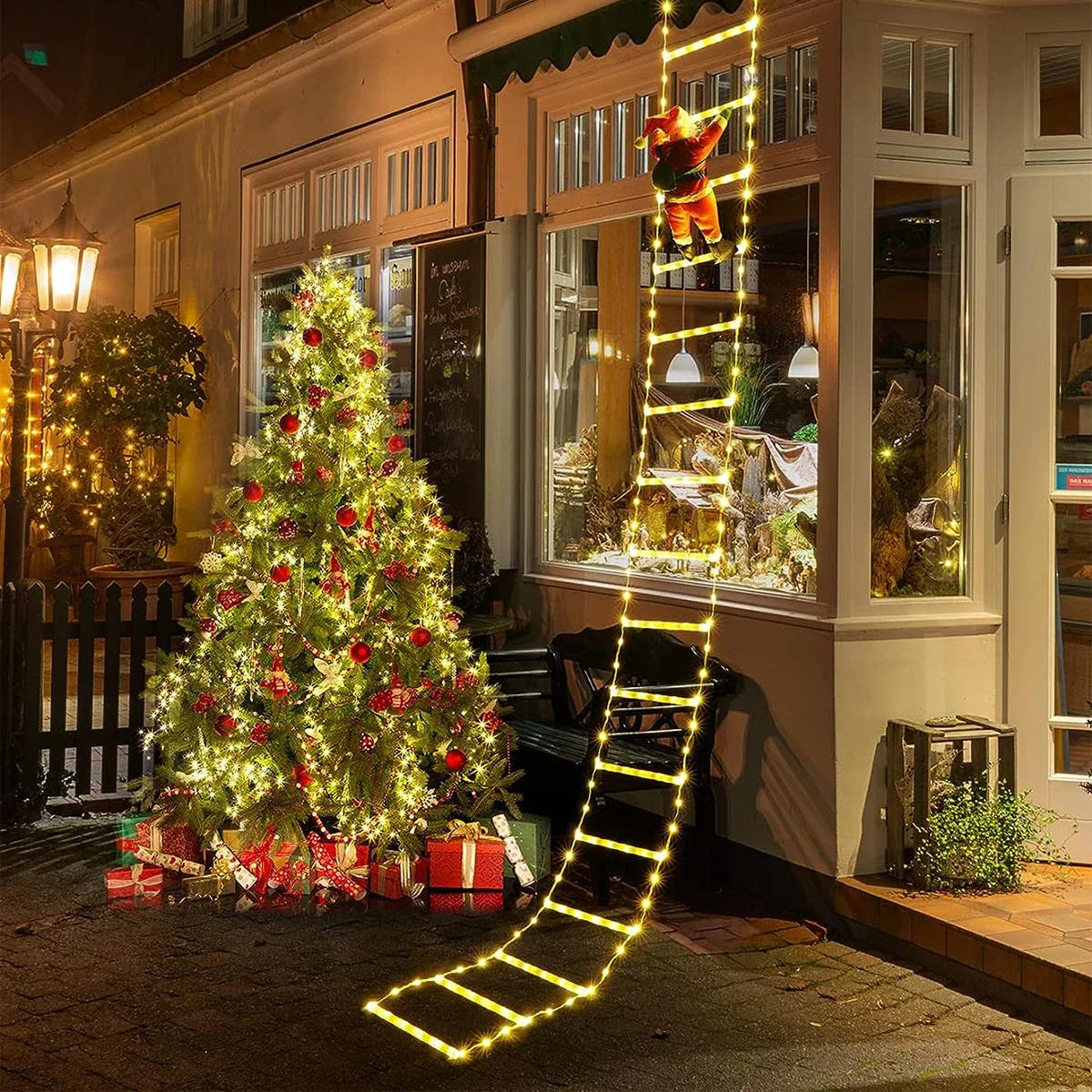 3M Santa Claus Climbing Ladder Outdoor Christmas Decoration For Home And Garden Xmas Tree Ornament New Year Gift