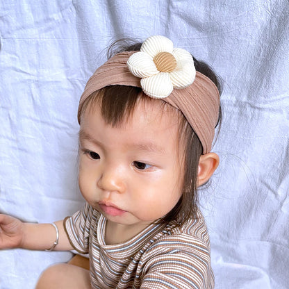 Newborn Baby Flower Nylon Headband For Girls Turban Style Hair Accessories