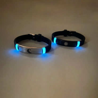 Sun Moon Stars Silicone Couple Bracelets 2 Piece Set