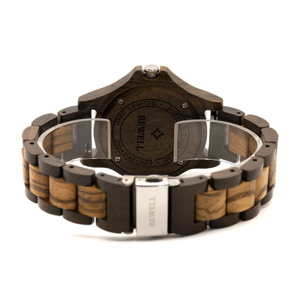 Custom Engraved Wooden Watch For Men Day Night Pattern Gift