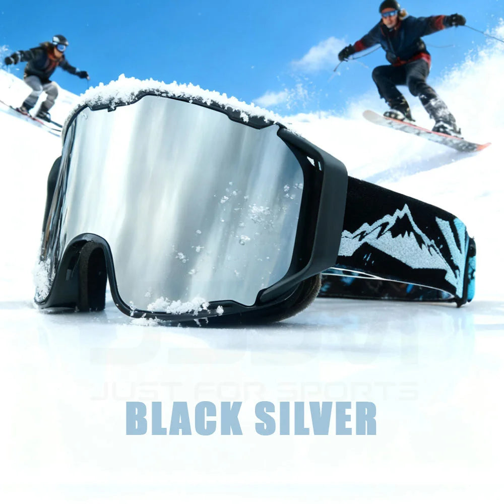 JSJM Double Layer Anti Fog Ski Goggles UV400 Protection for Snowboard Snowmobile